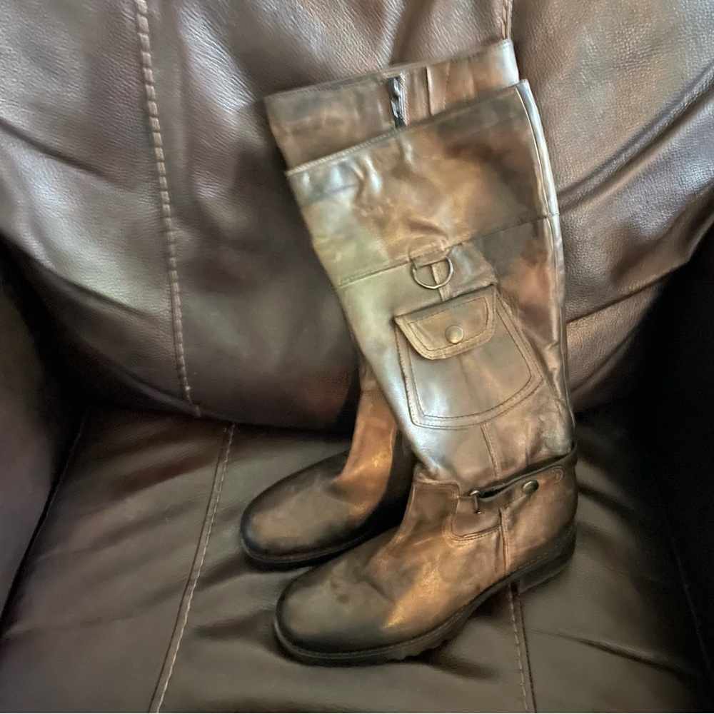 Manas Designs Brown Leather Heeled Boots